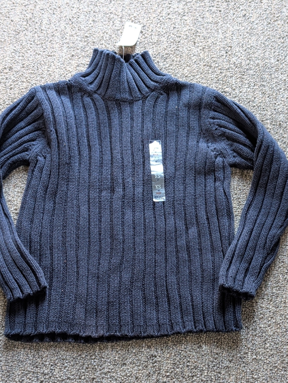 The Children's Place Men's Dark Gray Ribbed Turtleneck Sweater